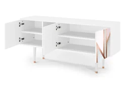 Móvel De Tv* Mueble de TV - 150х69х41 cm - T5 - Champagne Story, Branco Bege
