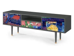 Móvel De Tv* Mueble de TV - 170х59х41 cm - T6 - Charing Cross Bridge, Antracite Cinza antracite