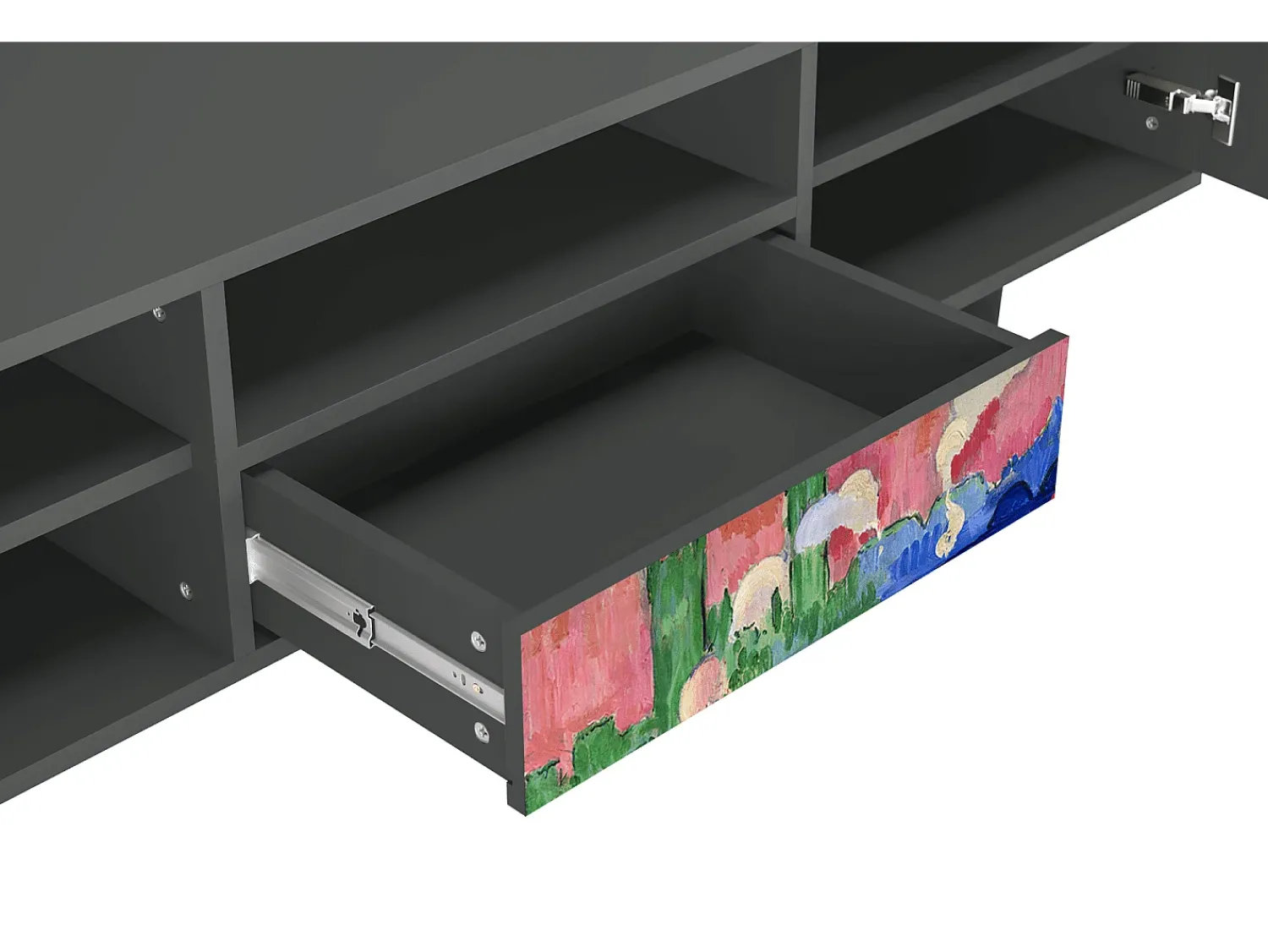 Móvel De Tv* Mueble de TV - 170х59х41 cm - T6 - Charing Cross Bridge, Antracite Cinza antracite