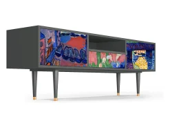 Móvel De Tv* Mueble de TV - 170х59х41 cm - T6 - Charing Cross Bridge, Antracite Cinza antracite