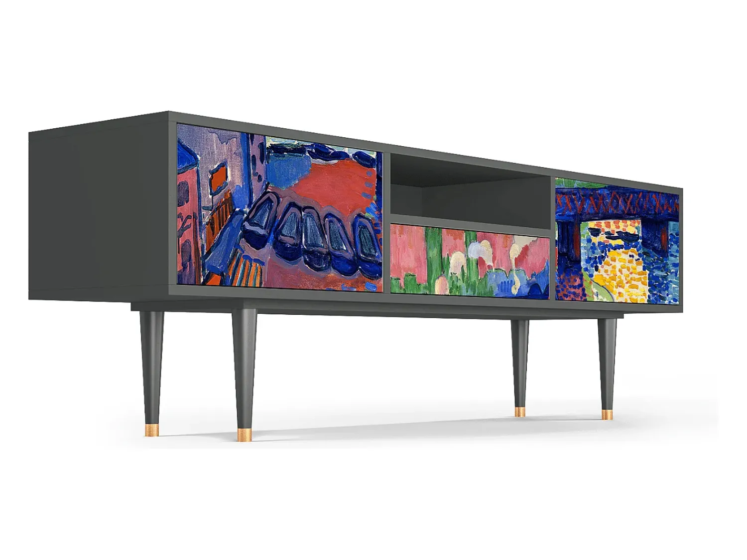 Móvel De Tv* Mueble de TV - 170х59х41 cm - T6 - Charing Cross Bridge, Antracite Cinza antracite