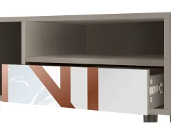Móvel De Tv| Mueble de TV - 115х59х48 cm - T3 - Champagne Story, Areia Bege