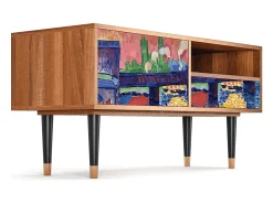 Móvel De Tv* Mueble de TV - 115х59х48 cm - T3 - Charing Cross Bridge, Nogueira Castanho