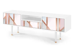 Mueble de TV - 170х59х41 cm - T6 - Champagne Story, Branco^ Móvel De Tv