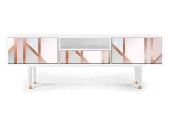 Mueble de TV - 170х59х41 cm - T6 - Champagne Story, Branco^ Móvel De Tv
