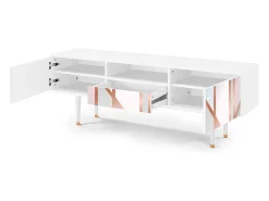 Mueble de TV - 170х59х41 cm - T6 - Champagne Story, Branco^ Móvel De Tv