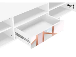 Mueble de TV - 170х59х41 cm - T6 - Champagne Story, Branco^ Móvel De Tv