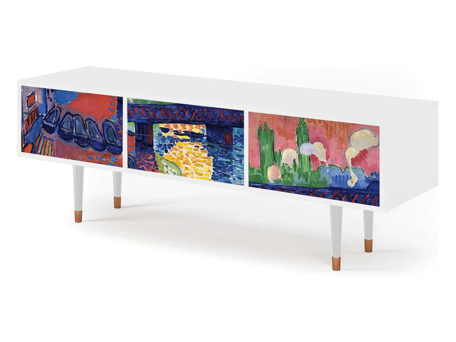 Mueble de TV - 170х59х48 cm - T4 - Charing Cross Bridge, Branco^ Móvel De Tv