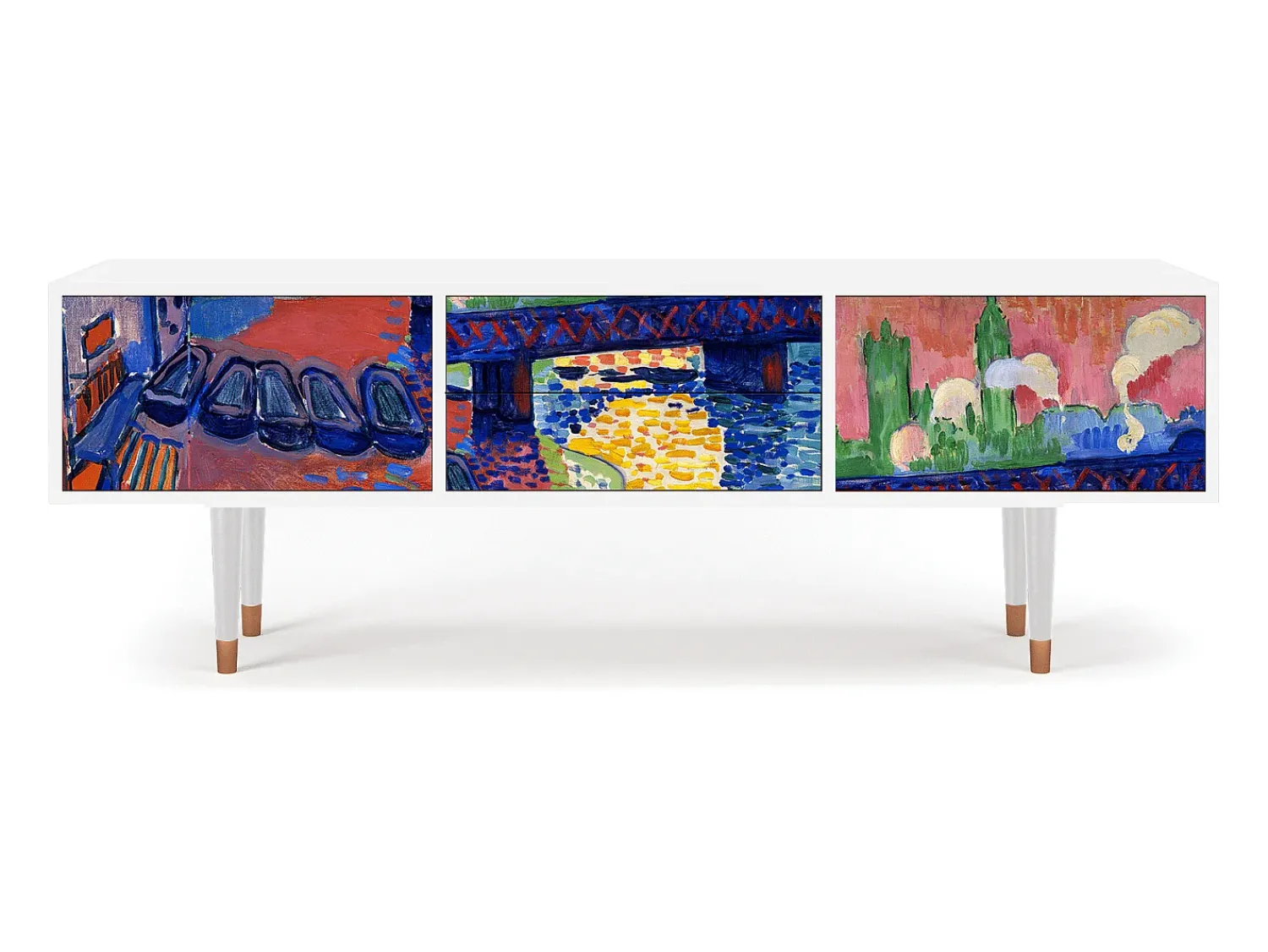Mueble de TV - 170х59х48 cm - T4 - Charing Cross Bridge, Branco^ Móvel De Tv