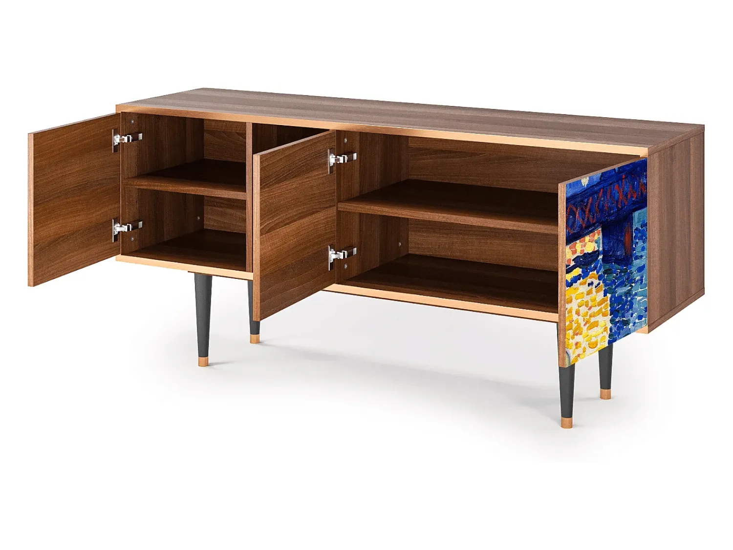 Mueble de TV - 150х69х41 cm - T5 - Charing Cross Bridge, Nogueira^ Móvel De Tv
