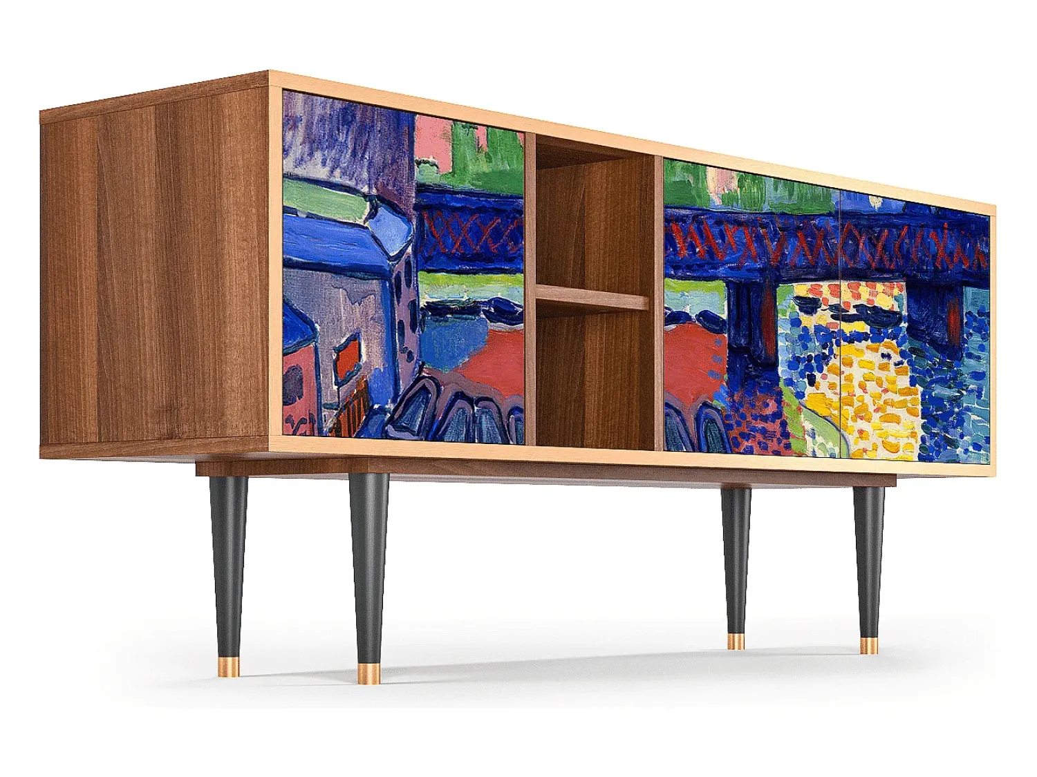 Mueble de TV - 150х69х41 cm - T5 - Charing Cross Bridge, Nogueira^ Móvel De Tv