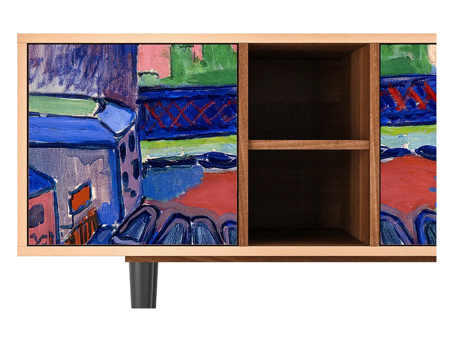 Mueble de TV - 150х69х41 cm - T5 - Charing Cross Bridge, Nogueira^ Móvel De Tv