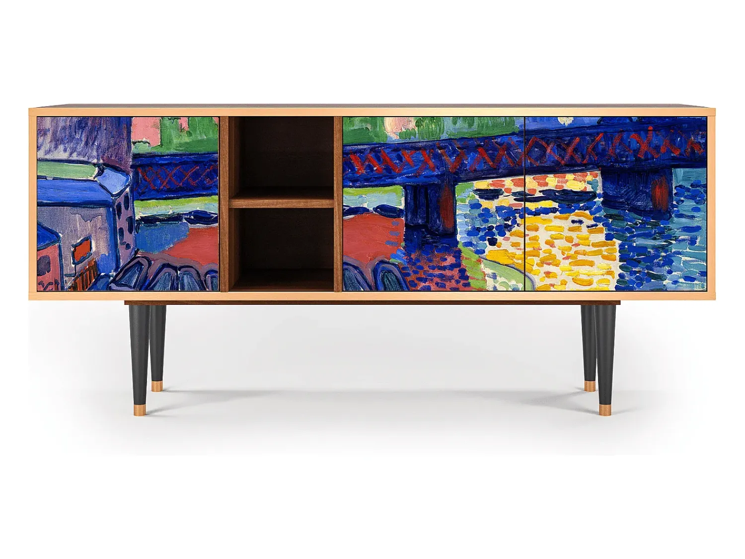 Mueble de TV - 150х69х41 cm - T5 - Charing Cross Bridge, Nogueira^ Móvel De Tv