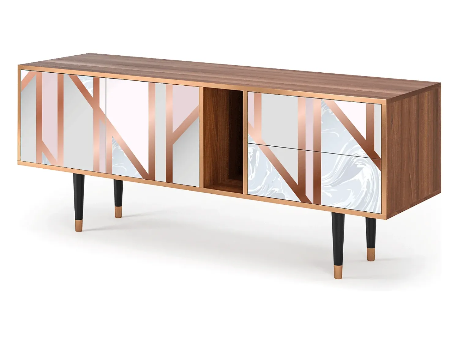 Sale Mueble de TV - 170х69х48 cm - T1 - Champagne Story, Nogueira Castanho