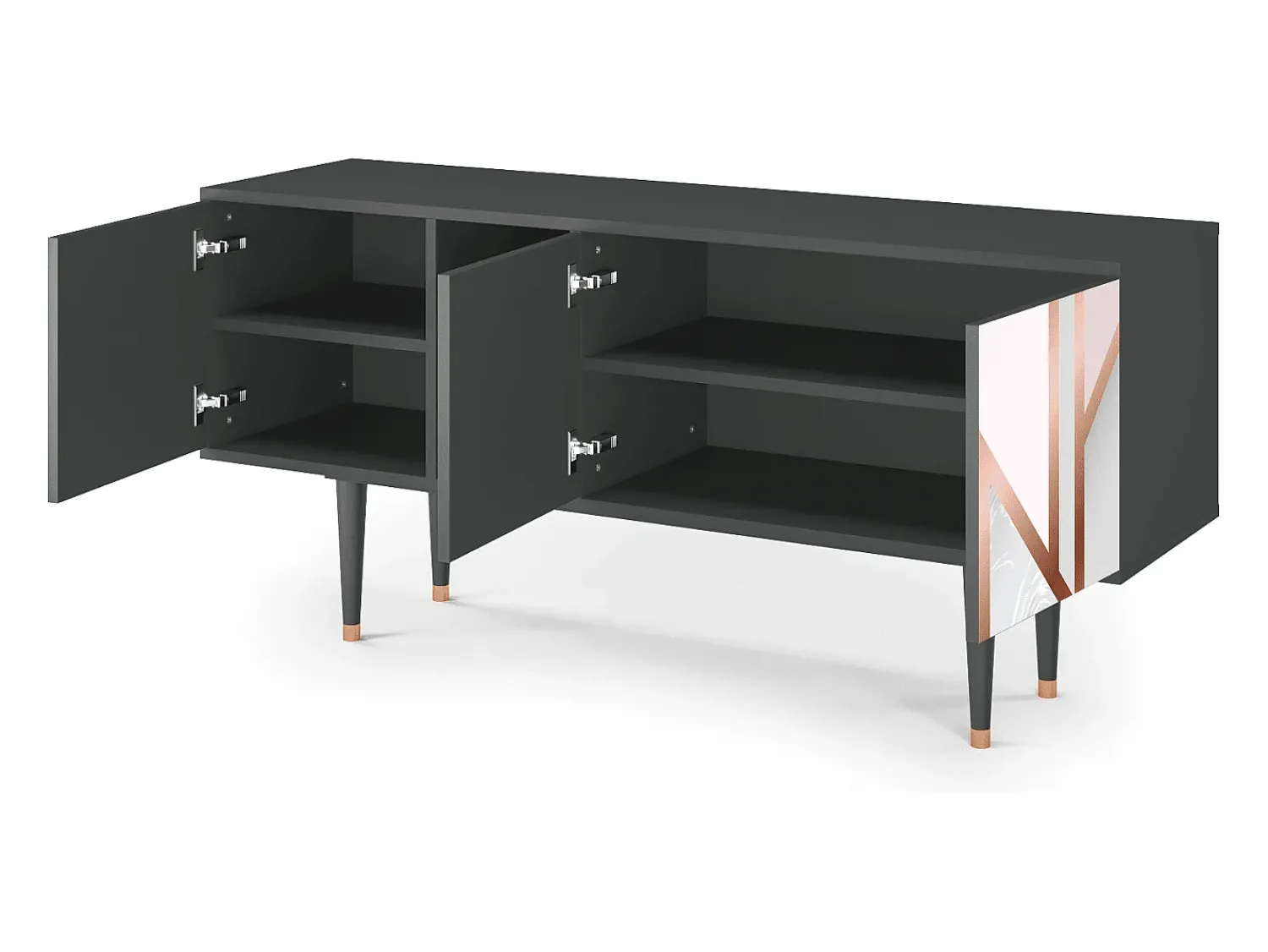 Mueble de TV - 150х69х41 cm - T5 - Champagne Story, Antracite^ Móvel De Tv
