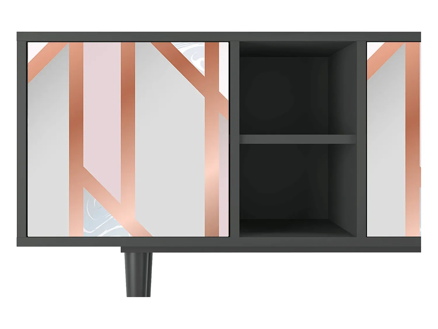 Mueble de TV - 150х69х41 cm - T5 - Champagne Story, Antracite^ Móvel De Tv