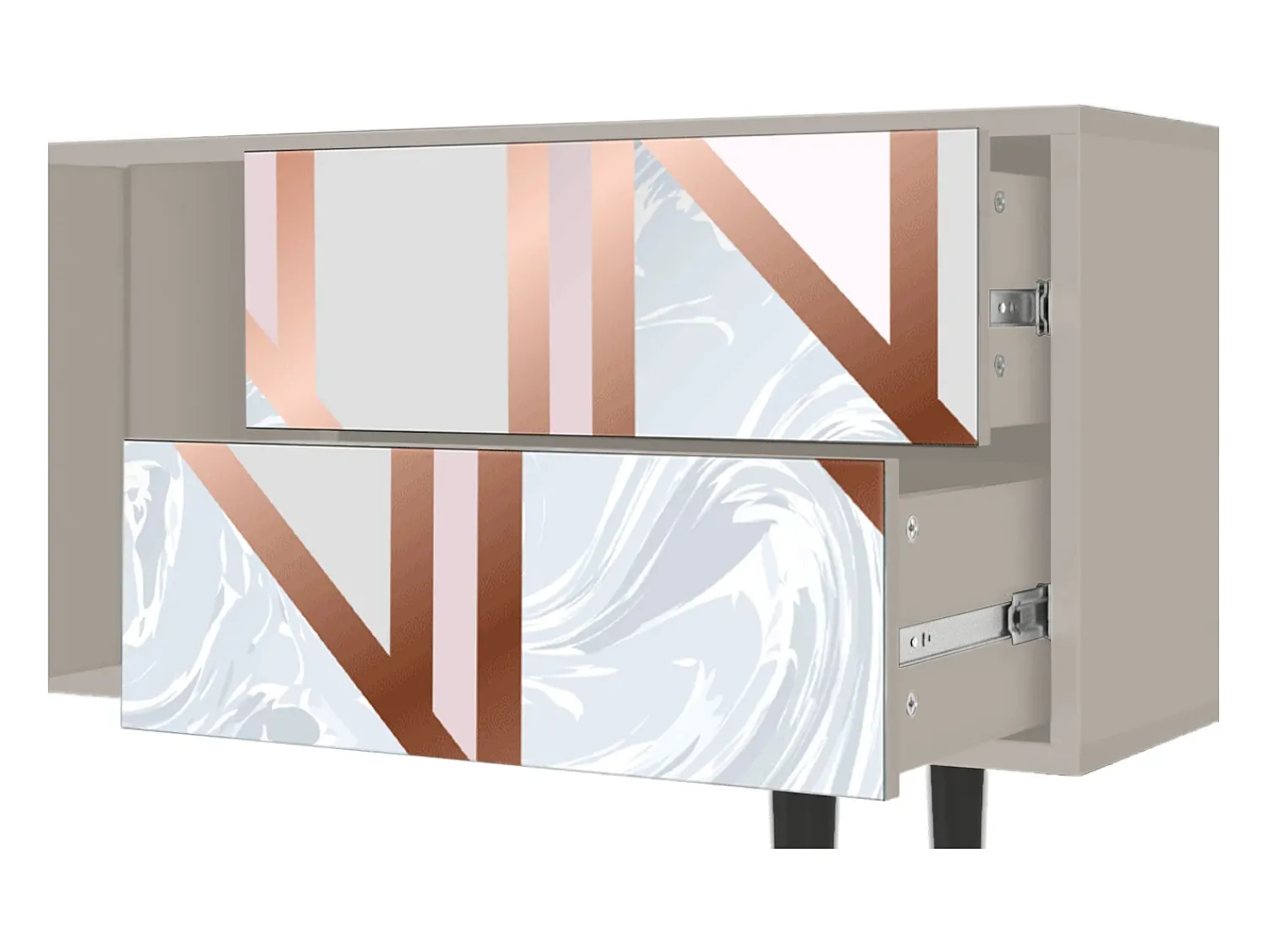 Best Mueble de TV - 170х69х48 cm - T1 - Champagne Story, Areia Bege