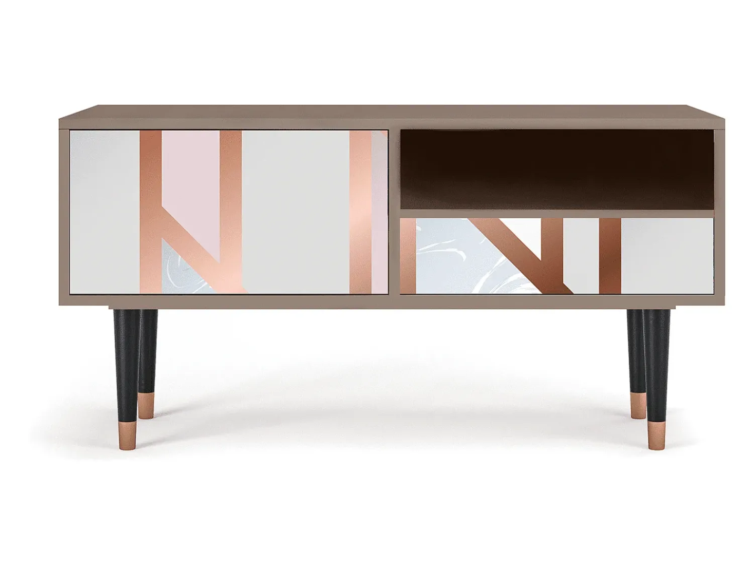Móvel De Tv| Mueble de TV - 115х59х48 cm - T3 - Champagne Story, Latte Bege