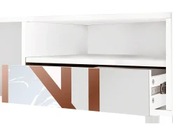 Móvel De Tv* Mueble de TV - 115х59х48 cm - T3 - Champagne Story, Branco Bege