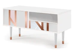 Móvel De Tv* Mueble de TV - 115х59х48 cm - T3 - Champagne Story, Branco Bege