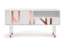 Móvel De Tv* Mueble de TV - 115х59х48 cm - T3 - Champagne Story, Branco Bege