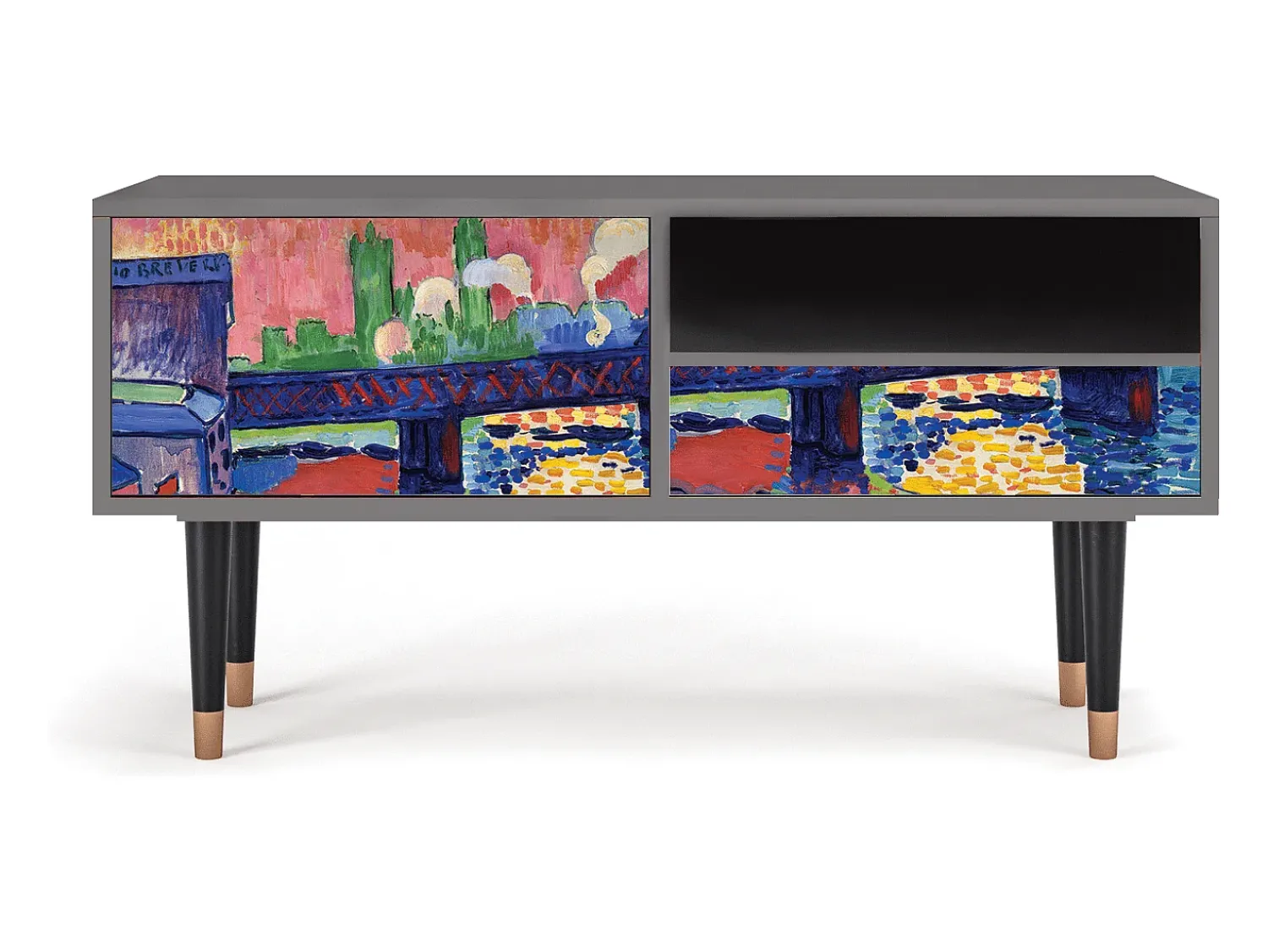 Móvel De Tv| Mueble de TV - 115х59х48 cm - T3 - Charing Cross Bridge, Areia Bege