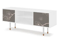 Móvel De Tv| Mueble de TV - 170х69х48 cm - T2 - Cherry Blossom, Branco Bege