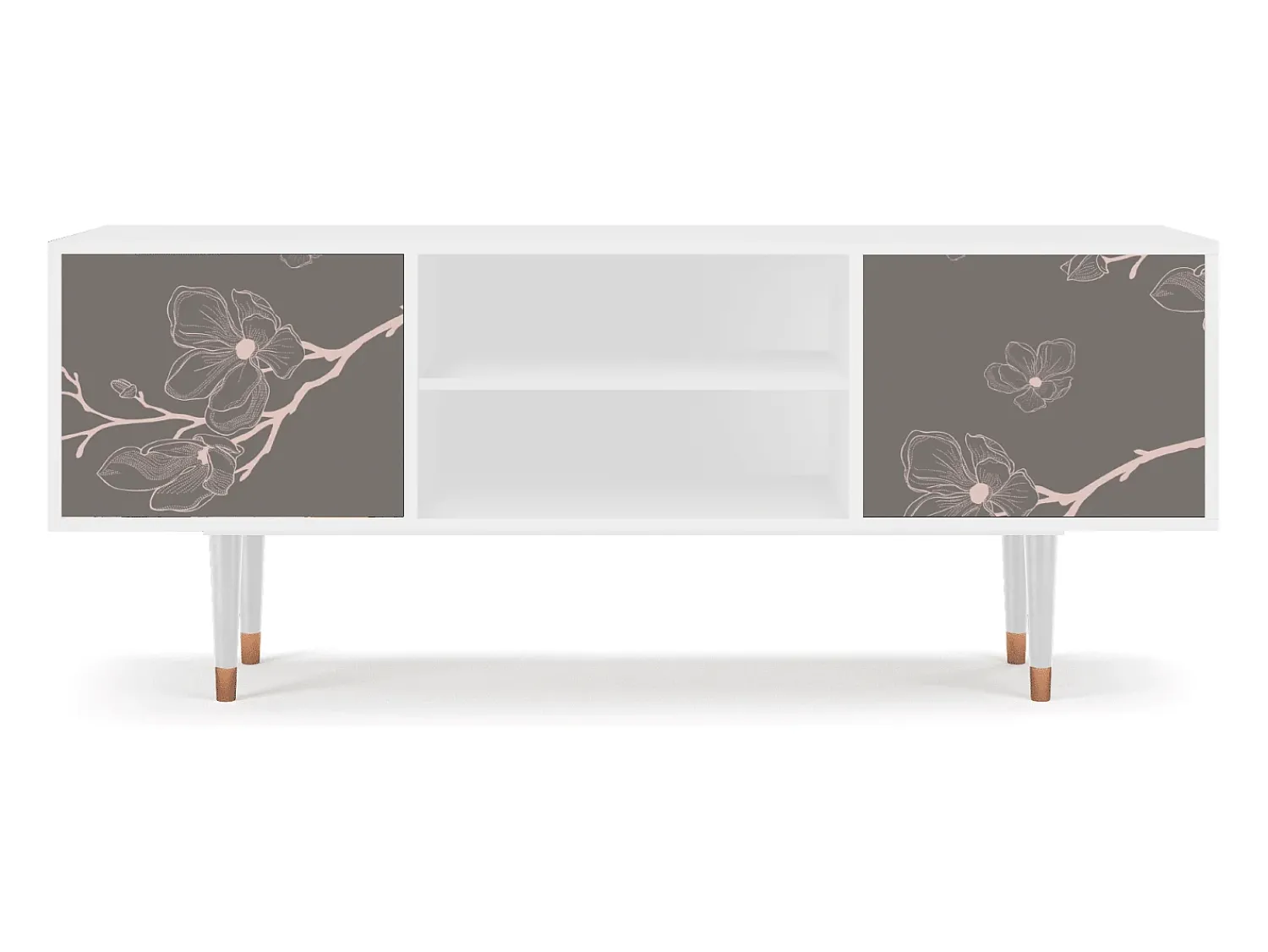 Móvel De Tv| Mueble de TV - 170х69х48 cm - T2 - Cherry Blossom, Branco Bege