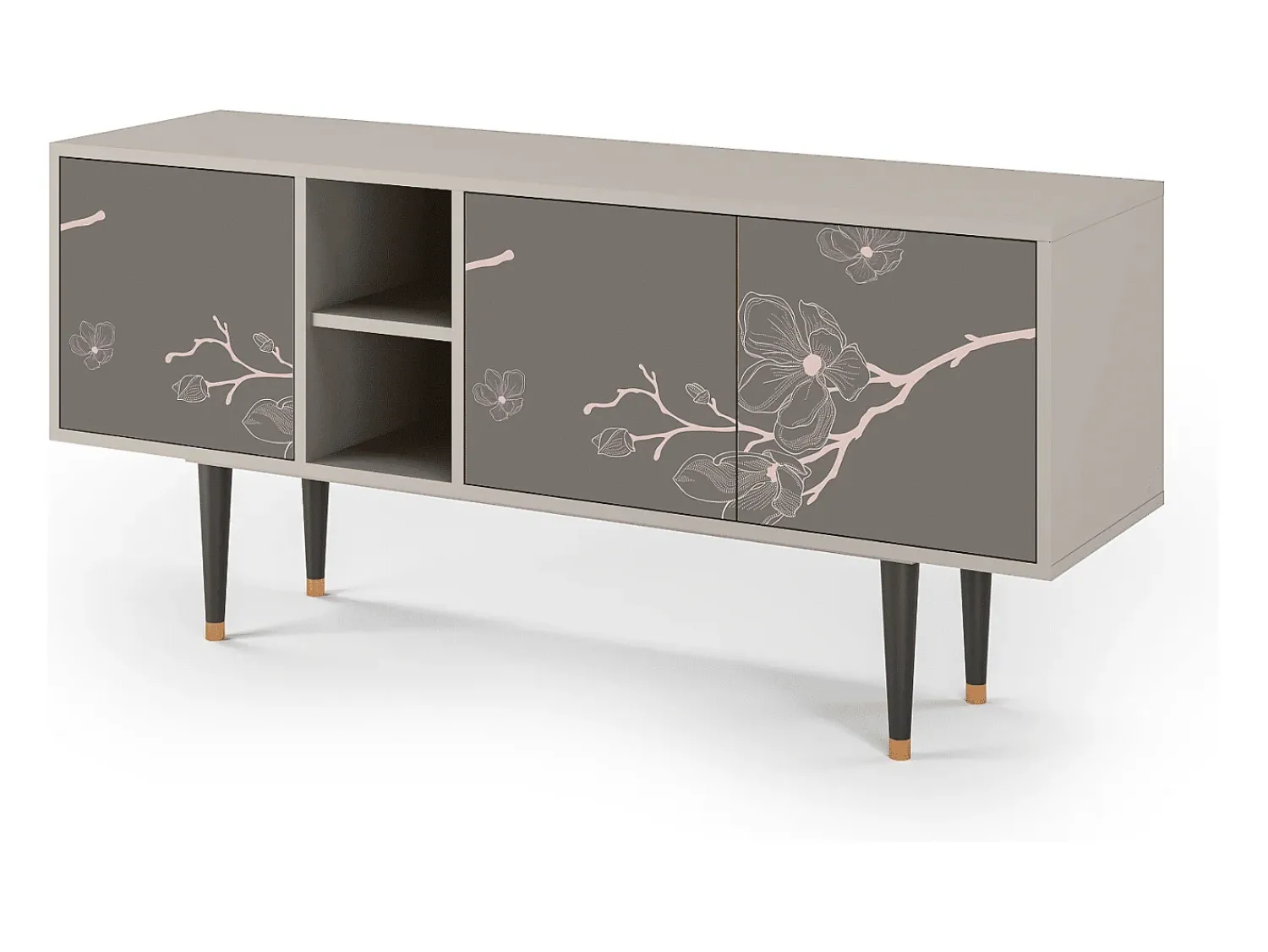 Móvel De Tv* Mueble de TV - 150х69х41 cm - T5 - Cherry Blossom, Areia Bege