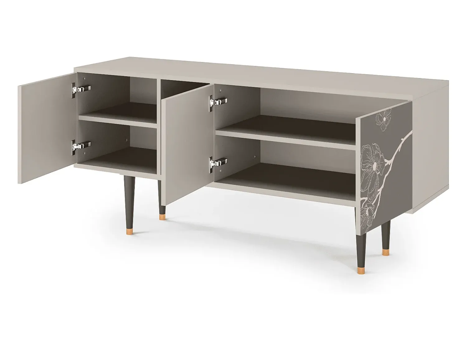 Móvel De Tv* Mueble de TV - 150х69х41 cm - T5 - Cherry Blossom, Areia Bege