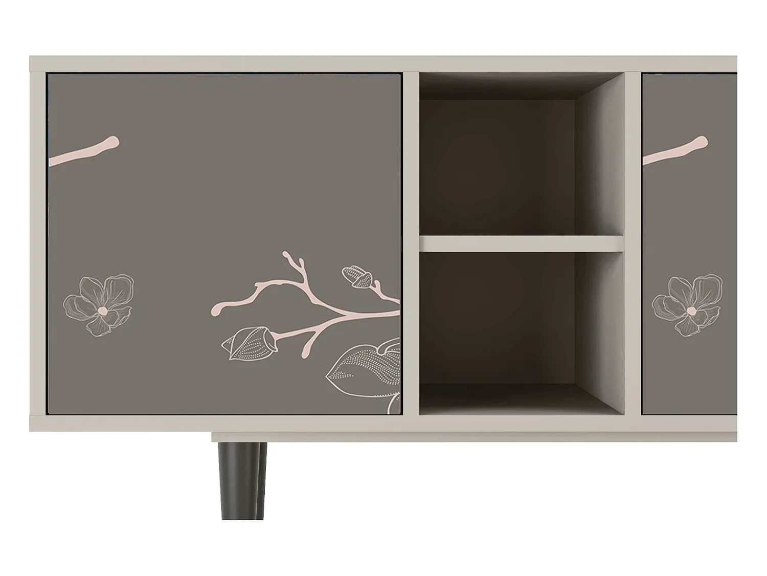 Móvel De Tv* Mueble de TV - 150х69х41 cm - T5 - Cherry Blossom, Areia Bege