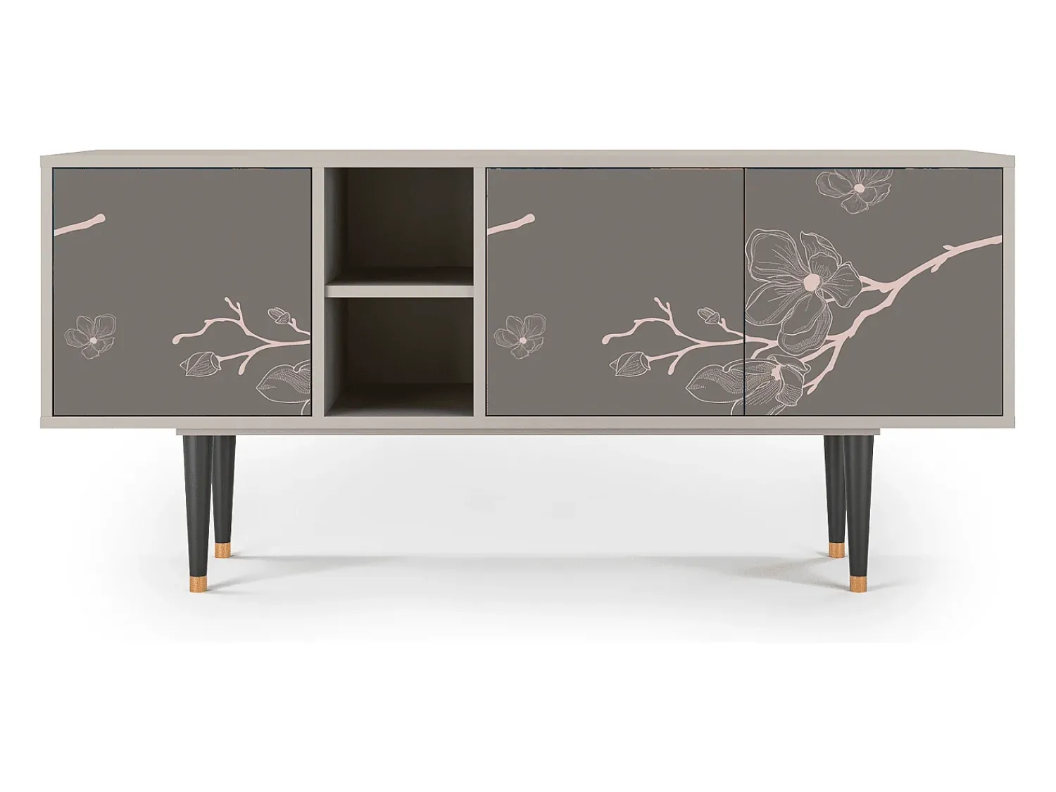 Móvel De Tv* Mueble de TV - 150х69х41 cm - T5 - Cherry Blossom, Areia Bege