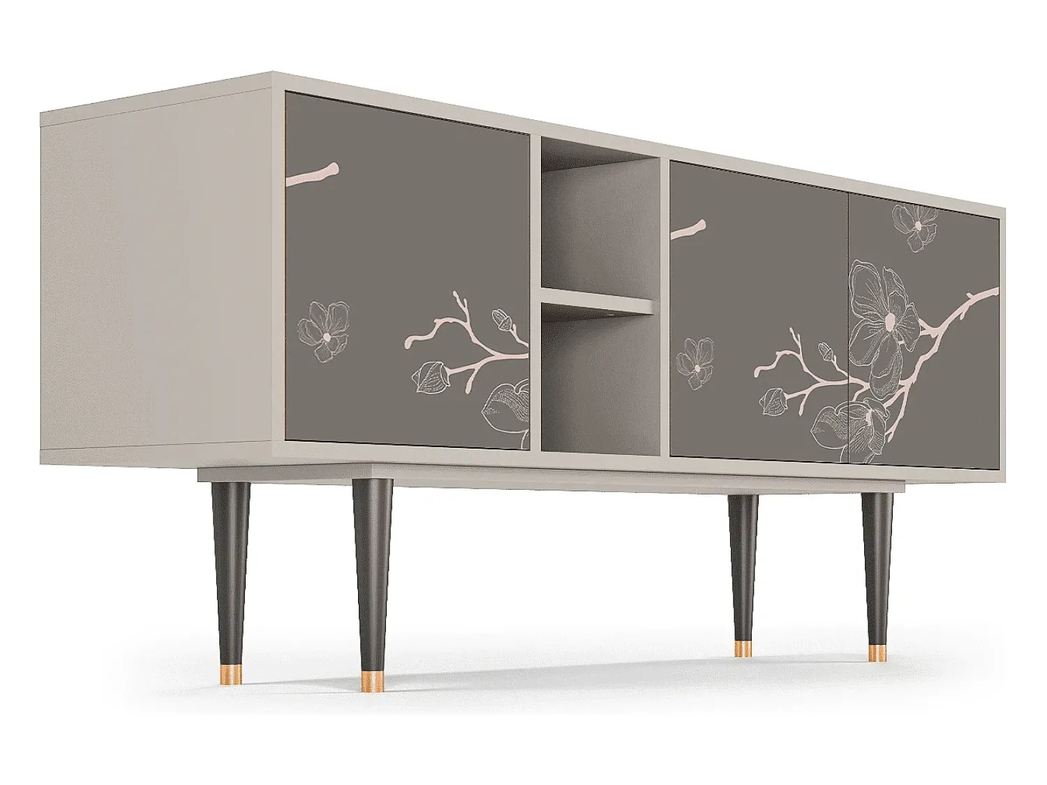 Móvel De Tv* Mueble de TV - 150х69х41 cm - T5 - Cherry Blossom, Areia Bege