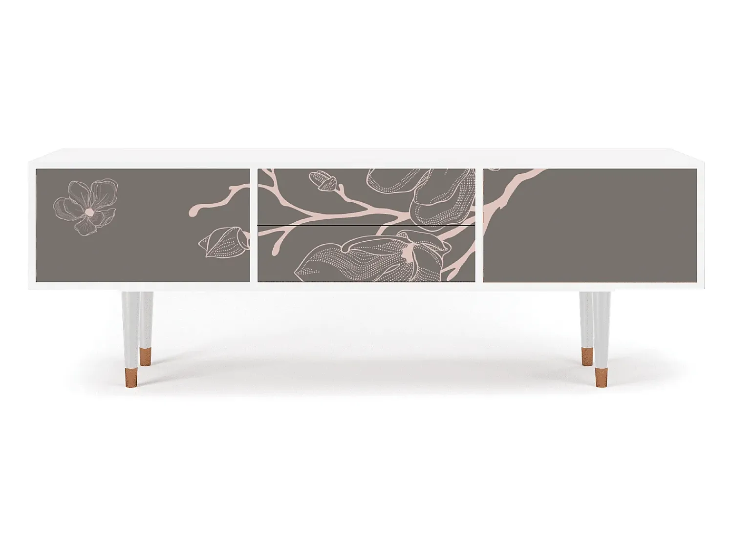 Móvel De Tv* Mueble de TV - 170х59х48 cm - T4 - Cherry Blossom, Branco Bege