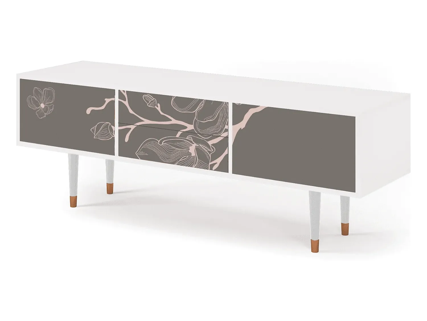 Móvel De Tv* Mueble de TV - 170х59х48 cm - T4 - Cherry Blossom, Branco Bege