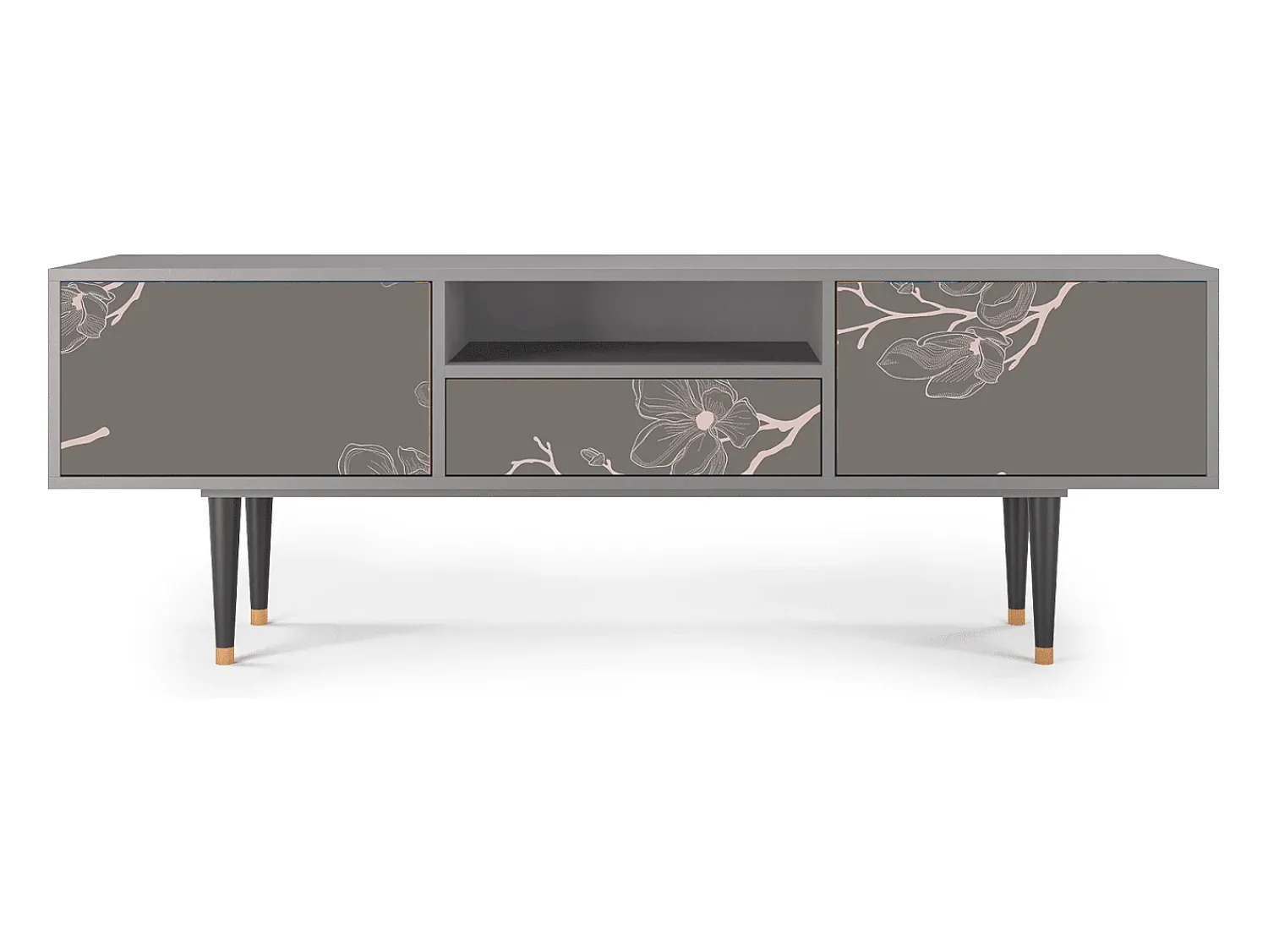Móvel De Tv* Mueble de TV - 170х59х41 cm - T6 - Cherry Blossom, Cinza Cinzento