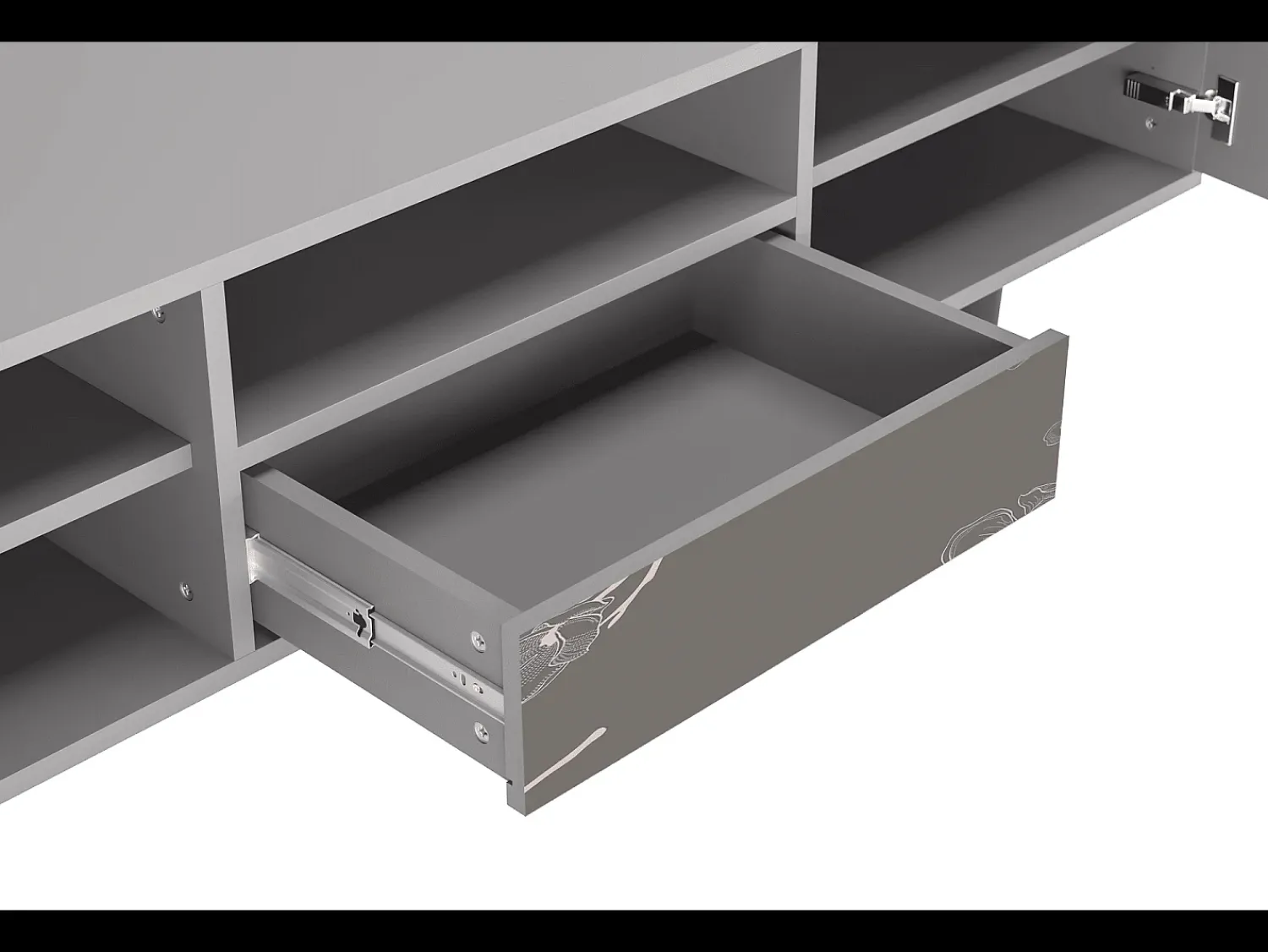 Móvel De Tv* Mueble de TV - 170х59х41 cm - T6 - Cherry Blossom, Cinza Cinzento