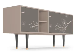 Móvel De Tv| Mueble de TV - 150х69х41 cm - T5 - Cherry Blossom, Latte Bege