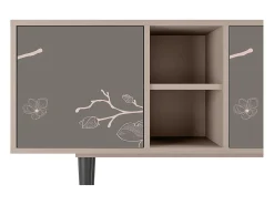 Móvel De Tv| Mueble de TV - 150х69х41 cm - T5 - Cherry Blossom, Latte Bege