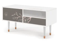 Móvel De Tv* Mueble de TV - 115х59х48 cm - T3 - Cherry Blossom, Branco Bege
