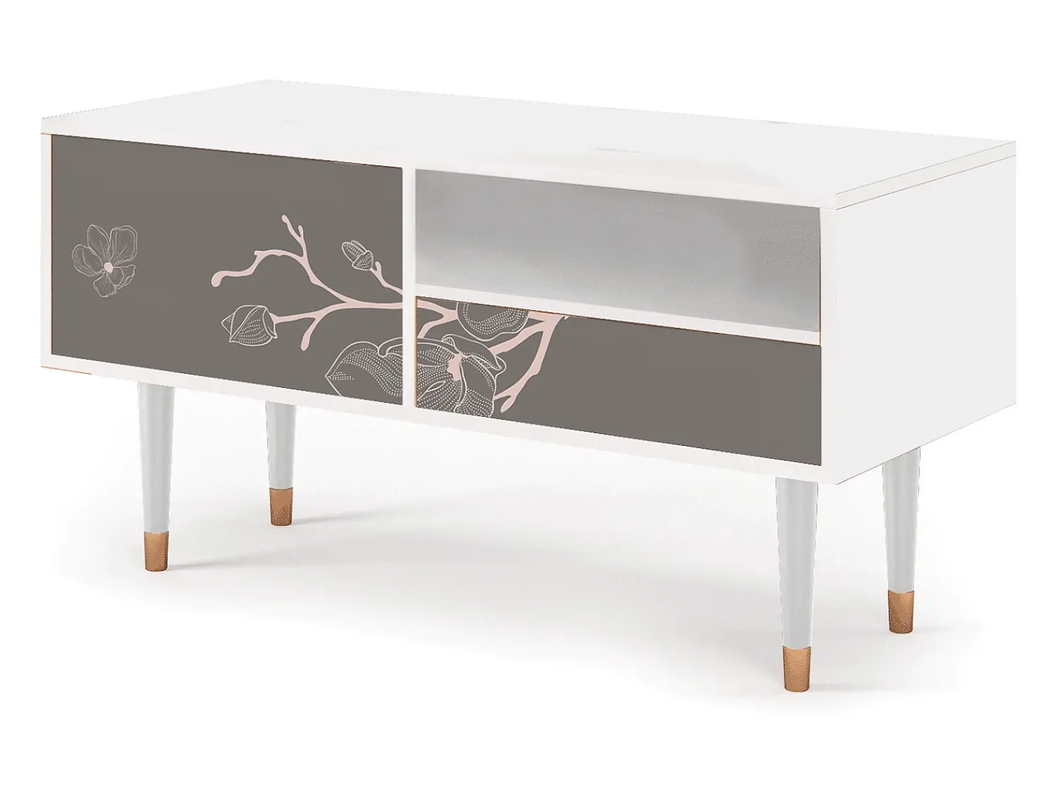 Móvel De Tv* Mueble de TV - 115х59х48 cm - T3 - Cherry Blossom, Branco Bege