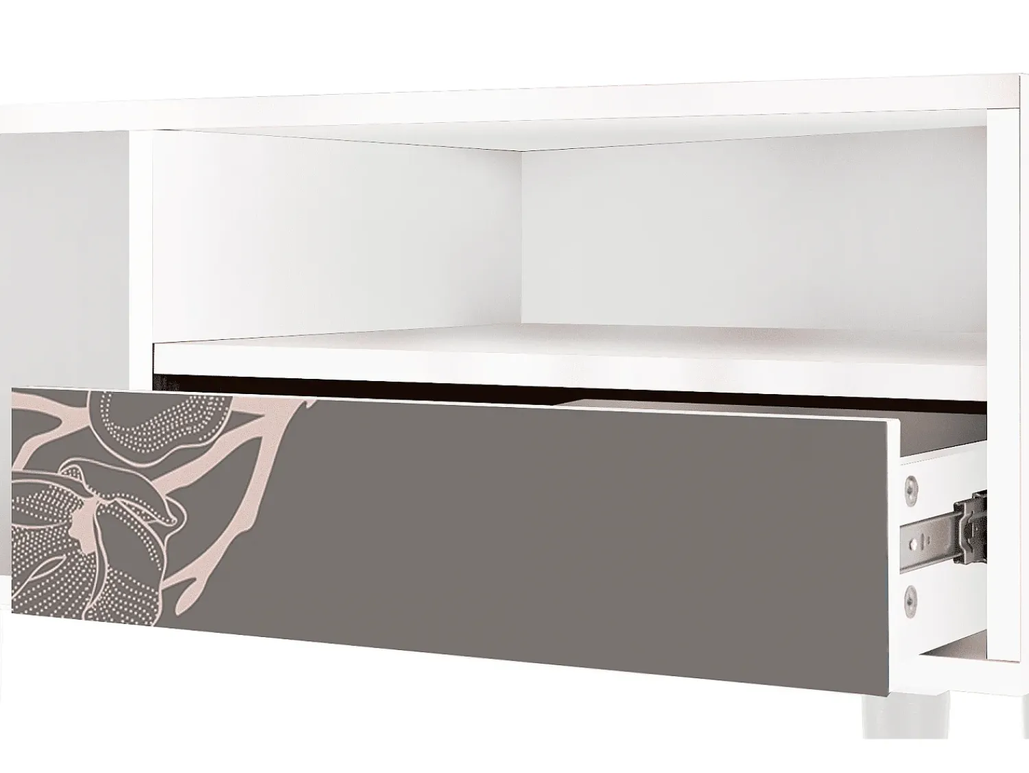 Móvel De Tv* Mueble de TV - 115х59х48 cm - T3 - Cherry Blossom, Branco Bege