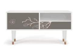 Móvel De Tv* Mueble de TV - 115х59х48 cm - T3 - Cherry Blossom, Branco Bege