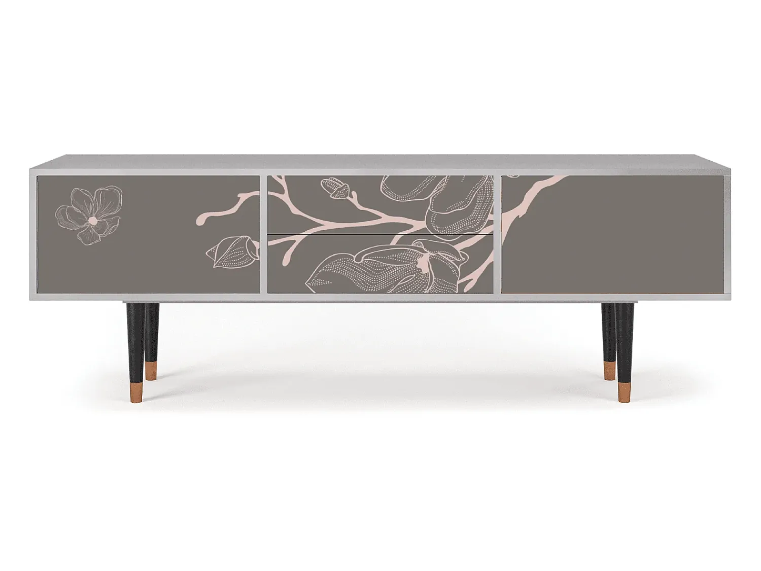 Outlet Mueble de TV - 170х59х48 cm - T4 - Cherry Blossom, Cinza Cinzento