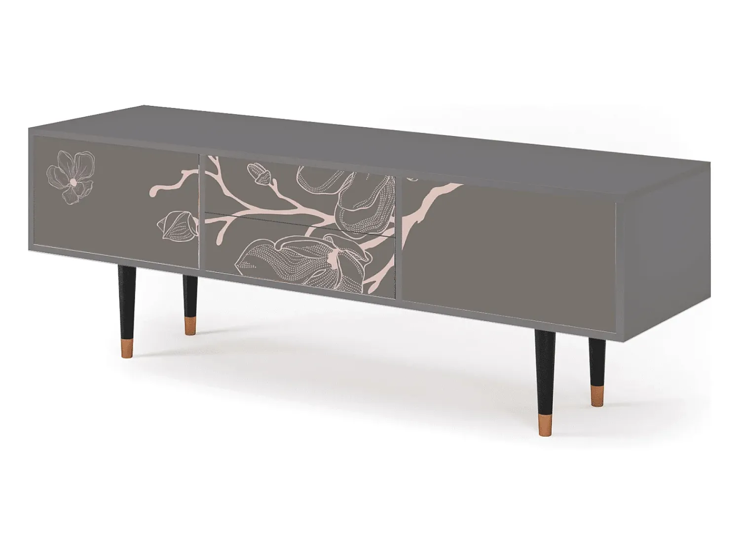 Outlet Mueble de TV - 170х59х48 cm - T4 - Cherry Blossom, Cinza Cinzento