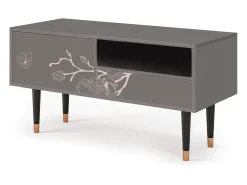 Móvel De Tv* Mueble de TV - 115х59х48 cm - T3 - Cherry Blossom, Cinza Cinzento