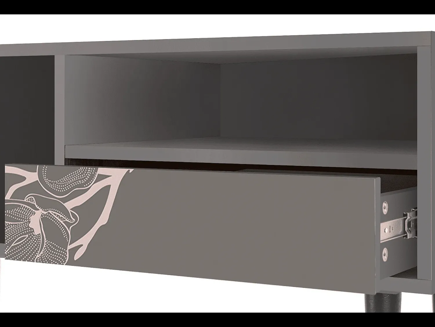 Móvel De Tv* Mueble de TV - 115х59х48 cm - T3 - Cherry Blossom, Cinza Cinzento
