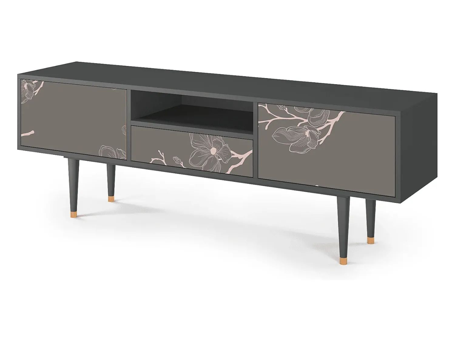 Móvel De Tv| Mueble de TV - 170х59х41 cm - T6 - Cherry Blossom, Antracite Cinza antracite
