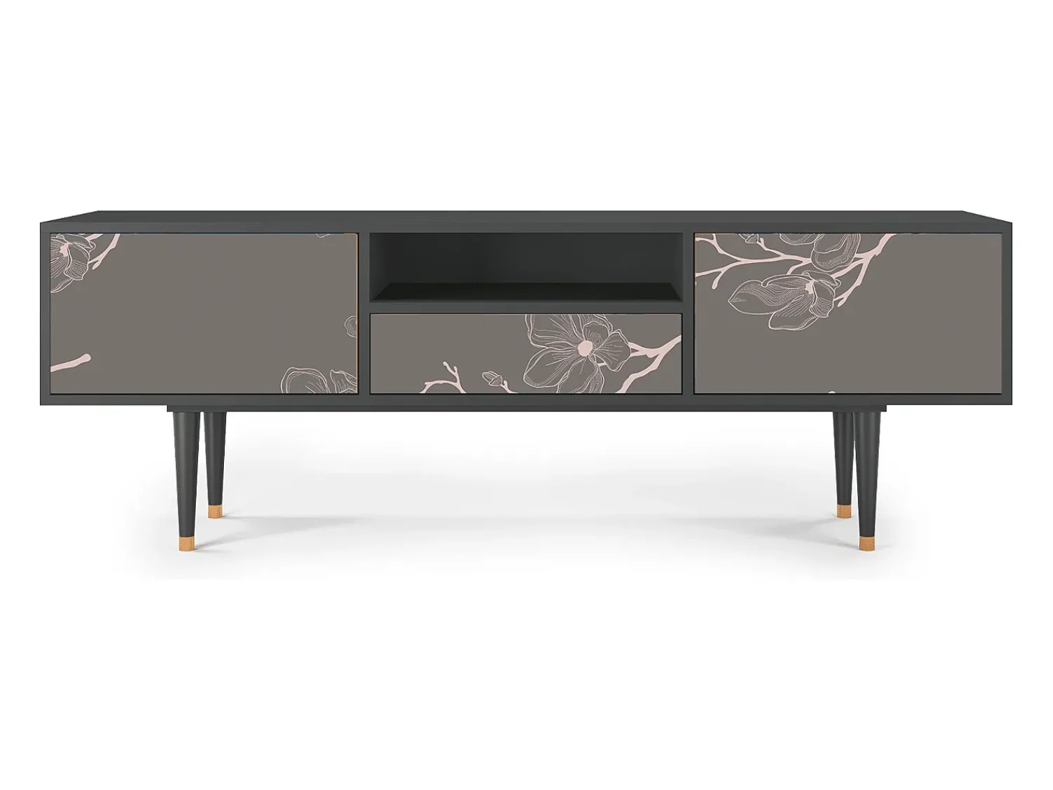 Móvel De Tv| Mueble de TV - 170х59х41 cm - T6 - Cherry Blossom, Antracite Cinza antracite