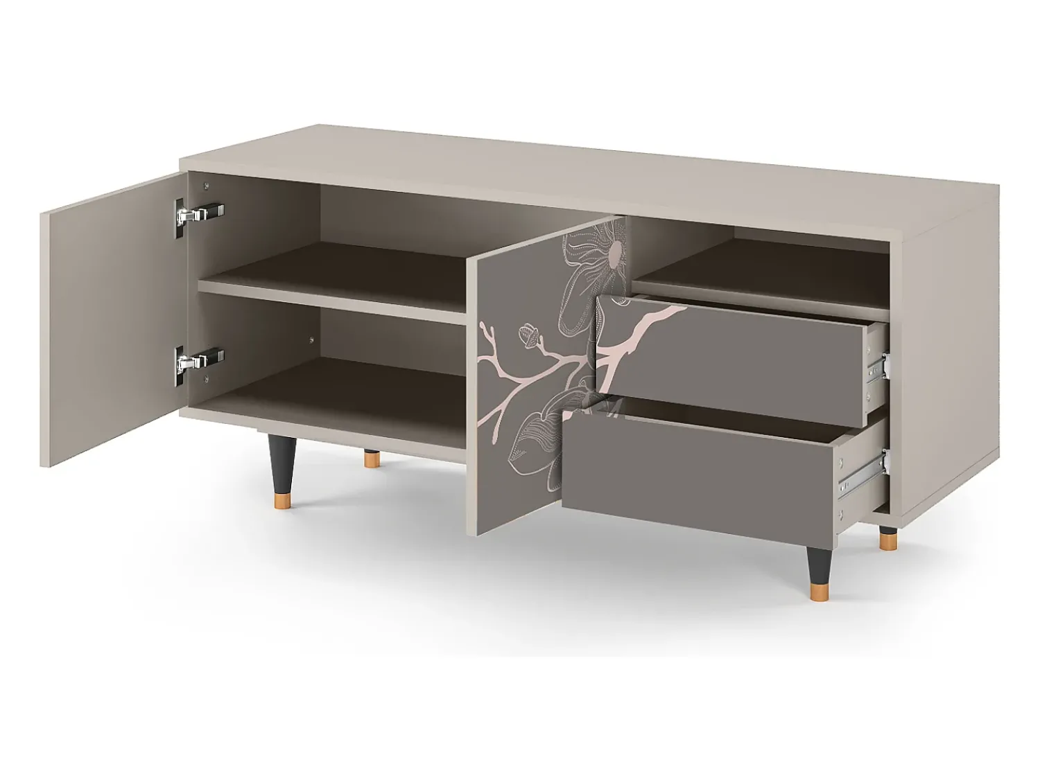 Mueble de TV - 125х56х41 cm - T7 - Cherry Blossom, Areia^ Móvel De Tv